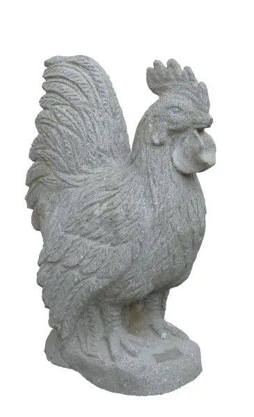 Product image 1 of the product “Rooster, 50cm height and made of Riverstone ”